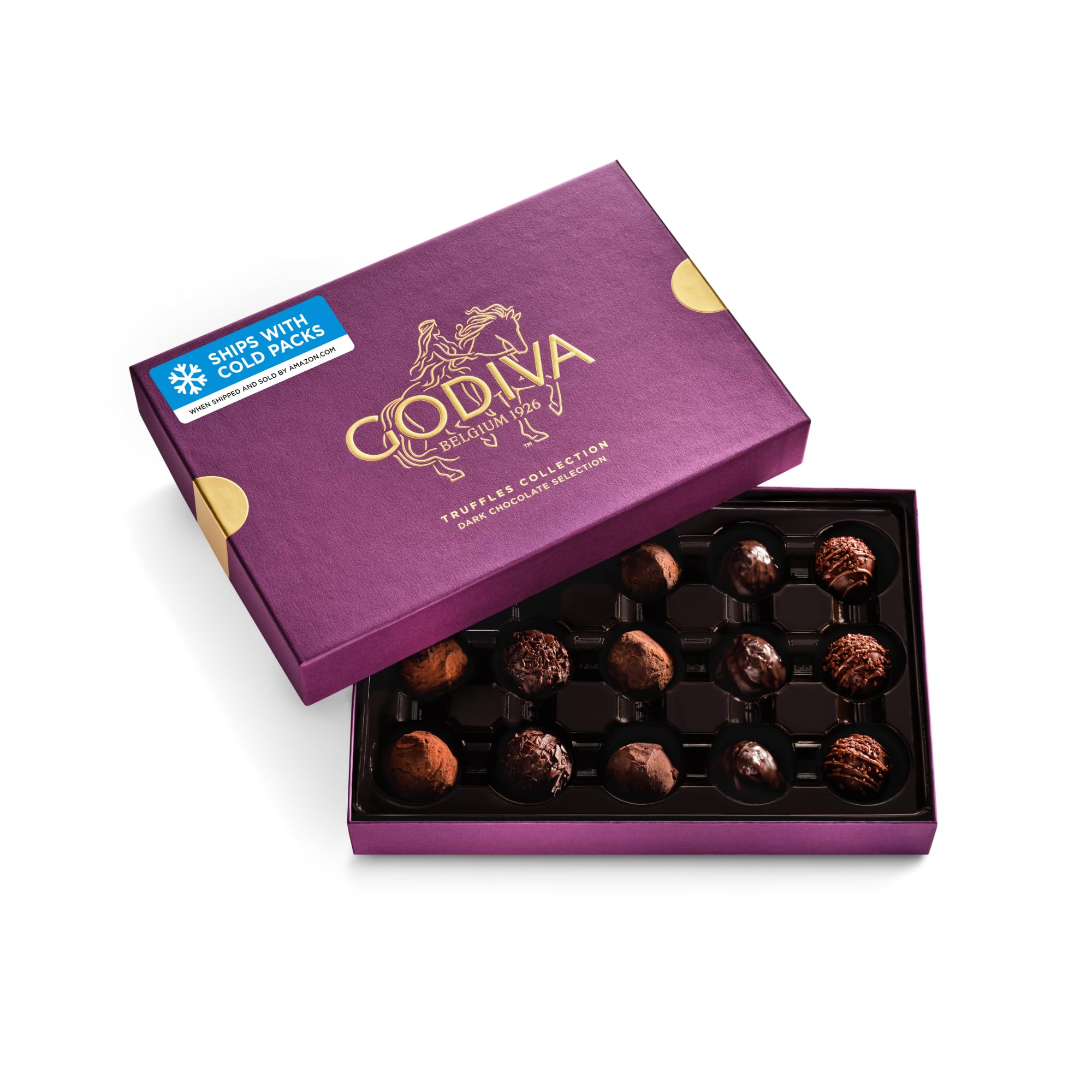 Amazon.com: Godiva Dark Chocolate Truffle Gift Box, Belgian Dark